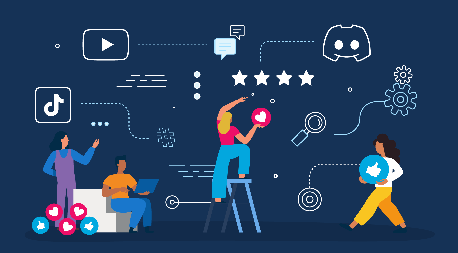 illustration of social media elements for engineers